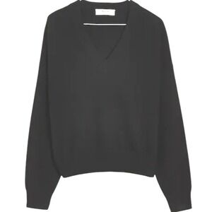 MADEWELL Cashmere V-Neck Sweater XS Black | 100% Responsible Cashmere‎ Knit Top